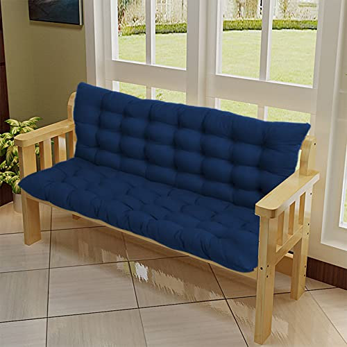 Ersatz-Sitzpolster für Indoor-Schaukel mit Rückenlehne, überfülltes Bankkissen für 23-Sitzer-Sofa, weiche Stuhl-Sitzmatte für Zweisitzer, dick und bequem, 100 x 100 x 8 cm, Blau