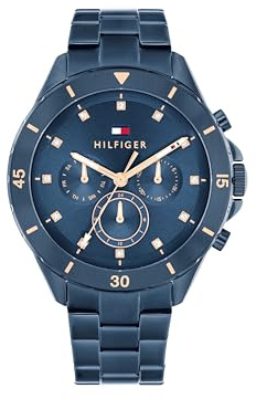 Tommy Hilfiger Multi Zifferblatt Quarz Uhr für Damen mit Edelstahlarmbänder