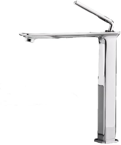 Rubinetto per lavabo da bagno nero spazzolato oro rame da appoggio lavabo alto beccuccio esteso rubinetto argento