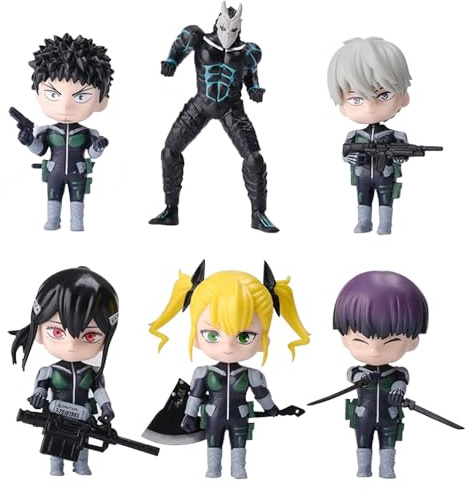 Gooyeh 6pcs Kaiju Nr. 8 Figuren Set, Kafka Hibino Figur, Soshiro Hoshina Figuren, Figur Modell, PVC Skulptur, Desktop Dekoration für Anime-Fans Geschenk 5-10CM