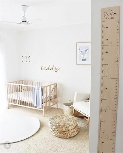 LIZHAYG Messlatte Kinder Hölzerne Kinder Höhenwachstumstabelle Lineal Kinder Höhenmesser Kinderzimmer Wanddekoration Meter Messaufkleber messlatte Kinder Holz