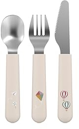 Mepal - 3-teiliges Kinderbesteck Mio - Sunshine & Rainbow - Edelstahl, Kunststoff - 3 Sets à 3 Teile - Gabel, Löffel, Messer - Spülmaschinenfest - Ab 12 Monaten