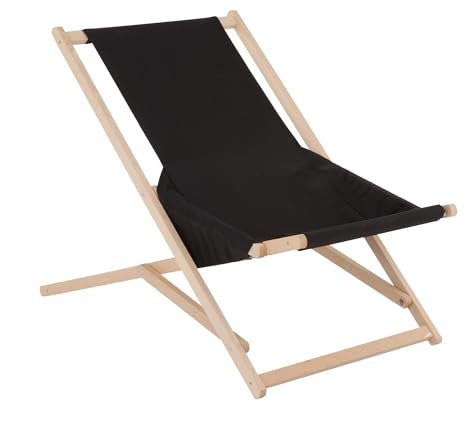 PATIO Liegestuhl Holz klappbar Gozo Komfort Strandstuhl Gartenliege sanftes Schwingen bis 110 kg belastbar leicht