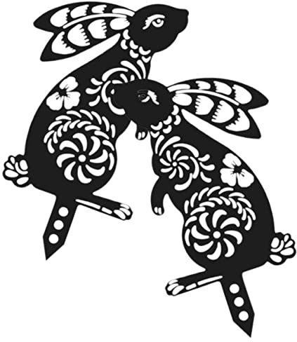 CIYODO 2 Stück Osterdeko Garten Schild Gartenstecker für Ostern Dekorative Figuren für Außenbereich für Garten und Hofgestaltung