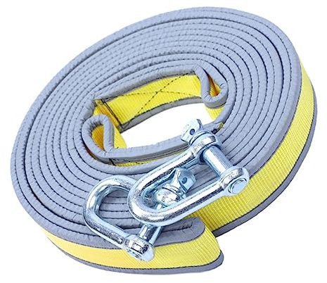 Alipis Corde de Remorquage Réfléchissante Renforcée Tonnes pour Voiture et Camion Câble Antivibrations avec Boucles de Sécurité Accessoire Cas Urgence