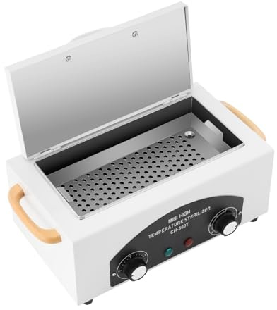 Sterilisator | Sterilisator für Babyflaschen | Metallwerkzeug-Sterilisator | 220V 300W | 50-220℃ Temperaturbereich | 2L Kapazität | Für Nagelstudio & Haushalt | Mit perforiertem Tablett & EU-Stecker