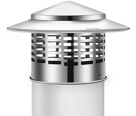 PRITOK Galvanized Steel Roof Vent Cowl: 18.4cm Diameter Umbrella Shape Durable Round Roof Cap, Corrosion Resistant Chimney Cap, Stove Pipe Cover for Rooftop Ventilation and Exhaust