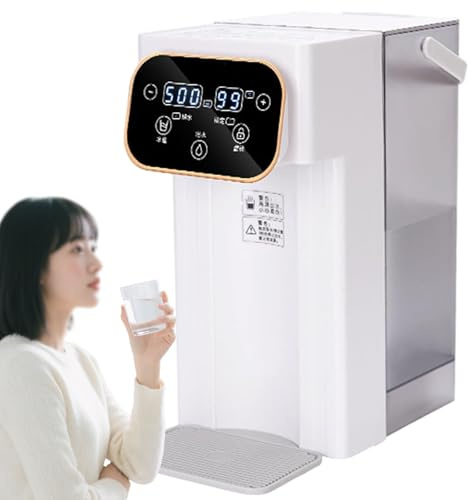 pealiritansemen Erogatore di Acqua Calda Istantanea - 3L da Tavolo,Erogatore d'Acqua Elettrico,Pannello Touch Trasparente,Controllo della Temperatura A 12 velocità,Trattamento Automatico dell'Acqua