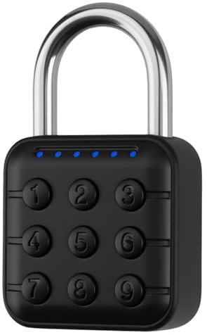 6 Digit Combination Padlock Gym Locker Padlocks Stainless Steel ABS IP55 | Waterproof Electronic Password Lock with Multi-User Code Function for Gym Garage School Travel Outdoor Use (Black)