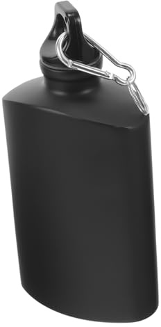 Cabilock Borraccia da Campeggio Piatta in Alluminio Nero Leggera e Compatta per Uso e Outdoor Bottiglia d Acqua Portatile per Escursioni e Attività Esterne