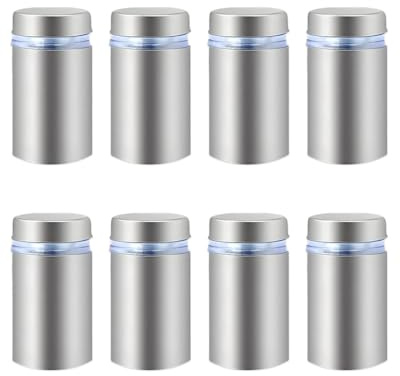 HUVZOR 8 Pezzi Distanziali per Targhe in Acciaio Inox,12X20mm Chiodi a Vite Pubblicitari,Distanziatori per Insegne,Distanziali per Plexiglass