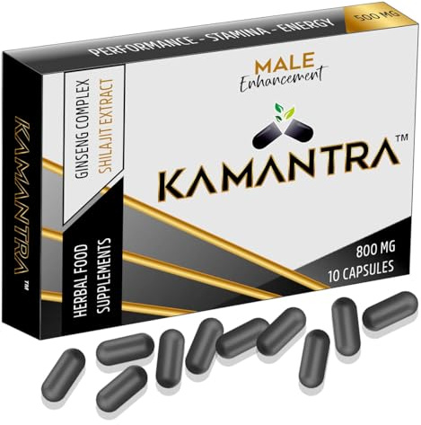KAMANTRA Ginseng and SHILAJIT Combo 800mg UK - Mantra to Enhance Your Performance - Extra Strength Performance Enhancing Pills, Stamina Endurance Booster Supplement Pills for Men - 10 Capsules