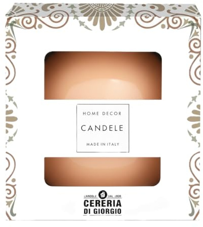 Cereria Di Giorgio - Candela Sfera decorativa laccata - Diametro 10 cm - Colore Pesca - Durata 49 Ore - Confezione Regalo - Home Decor Collection - Artigianale