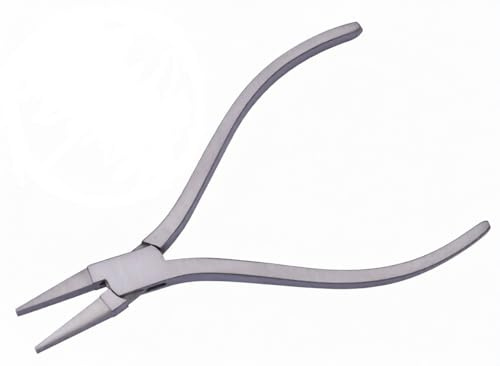 Square Handles Flat Nose Pliers, Stainless Steel, 120mm Slim Line, Multi Purpose for Jewellery and Optical Work