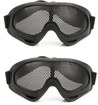Lunettes Tactiques Lunettes De Soleil De Tir Militaire Airsoft Paintball Moto Coupe-vent Protection Oculaire Lunettes Wargame(2pcs black)