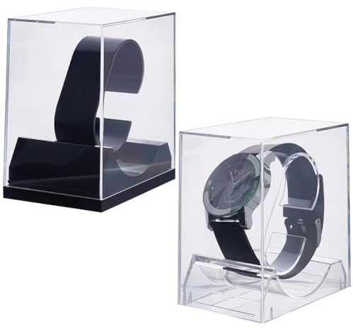 CREATCABIN 2 Unidad de Caja Expositora para Relojes Soporte Individual para Relojes Expositor de Pulseras de Acrílico Soporte para Joyería Organizador Caja Protectora para Exhibición 5x7.5x8.9cm