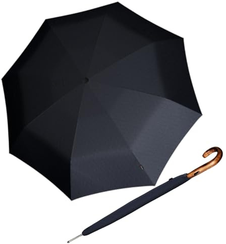 Knirps S.770 36 Long Automatic Stick Umbrella in Pattern – Premium Rain Protection with a 44.5 Canopy, 10 Reinforced Ribs, Italian Maple Wood Hook Handle, Windproof up to 62 mph, Gift Box Included