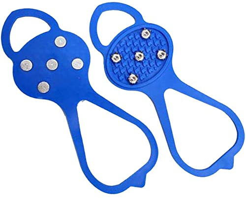 Luckxing Anti Rutsch Schuhspikes Gripper Spikes Rutschhemmender Schuh Robuster Stollen Mit 5 Zähnen Für Schuhe Und Stiefel Mit Guter Elastizität Sicherer Schutz Zum Gehen Joggen Angeln Bergsteigen