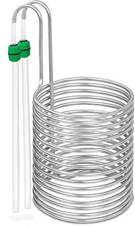 Royal Catering RCBM-42NCS Eintauchkühler Würzekühler Ø 26 cm 16 Schleifen 60 l in 30 min auf 25-30 °C Edelstahl Kühlspirale Maische-Kühler