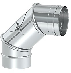 Schornstein - Reinigungswinkel drehbar 0-90° EW einwandig, Ø 80 mm; 0,6mm Wandstärke, Edelstahl