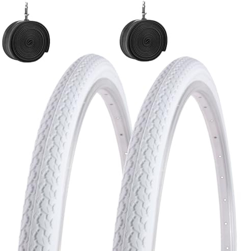2 COPERTONI 26 X 1 3/8 (37-590) + CAMERE D’ARIA PNEUMATICI BIANCHI X CITY BIKE STRADALE ADULTO VINTAGE