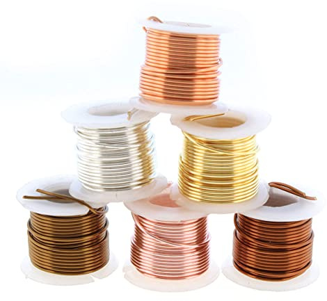 The Beadsmith Basteldraht-Sortiment, anlaufgeschützter Kupferdraht für Schmuckherstellung, 6 Stück, 1,9 cm Mini-Spulen, je 2,7 m, 20 Gauge