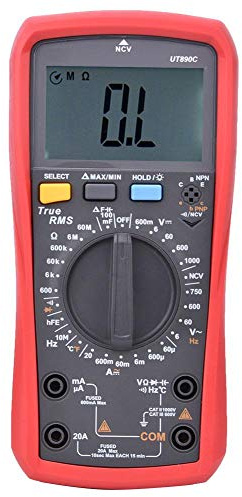 UT890C 6000 Ziffern Multifunktionaler Digitaler Manueller Bereich Echter Multifunktionaler Digitaler RMS-Multimeter mit Hintergrundbeleuchtetem LCD
