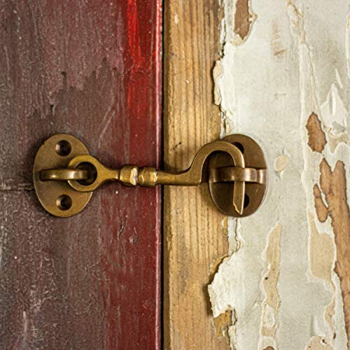 Antikas – Gancio tempesta in ottone patinato – 7,5 cm