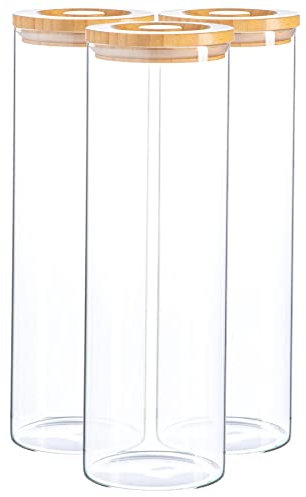 Argon Tableware Glaspeichergläser Mit Holzdeckel - 2L - Pack Von 3
