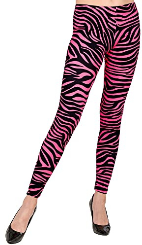 W WIDMANN MILANO Party Fashion - 80er 80s Leggings Disco Fieber schlechter Geschmack Streifen Muster Mottoparty Karneval