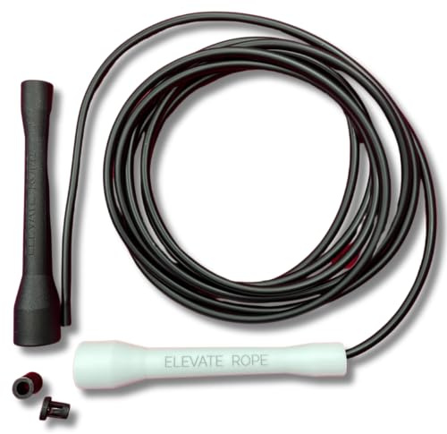 Elevate Rope Corda per Saltare Professionale Crossfit PVC 5mm Regolabile | Anima in nylon, senza grovigli, senza cuscinetti, per boxe, double under e allenamento a casa