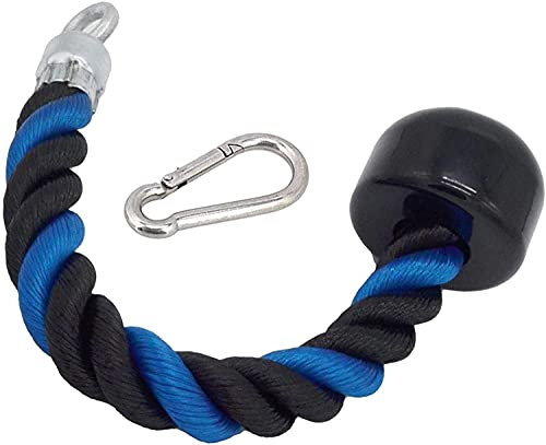 U/D 38 cm Triceps solo cuerda LAT Pull Down Handle Cable Machine Multi-Gym Accesorio con mosquetón para brazo Bíceps Muscle Building (azul)
