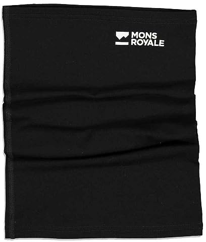 Mons Royale Daily Dose Neckwarmer Schwarz - Merino Funktioneller vielseitiger Merino Schlauchschal, Größe One Size - Far