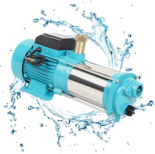 Gorgivous Kreiselpumpe 1300W MC-6SA Gartenpumpe aus Edelstahl 4000 L/H Wasserpumpe für Bauernhof|Teich|Garten Bewässerung Druckverstärkung