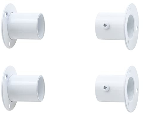 Coshar Sourcingmap Lot de 4 supports de fixation en acier inoxydable pour barre de douche Blanc 25 mm