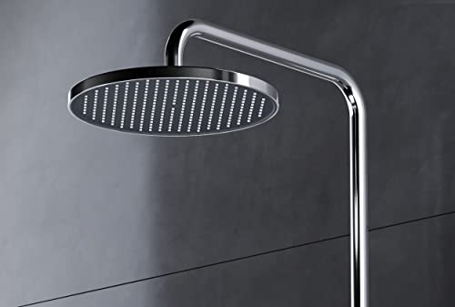 Regenduschkopf D2211R rund - Ø 25,4 cm - Anti-Kalk - Farbe wählbar, Farbe:Chrom/Schwarz matt