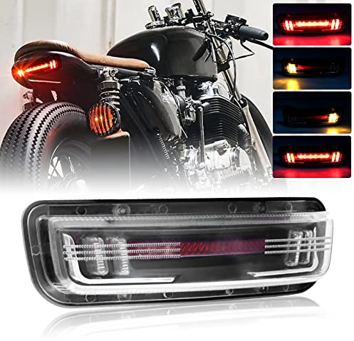 NWpangu Luz Trasera de Motocicleta 12V Multifuncional Impermeable LED Fuego Stop Luces de Conducción Intermitentes para Motocicleta.