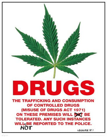 Dope - Drug Notice - Poster Druck 40x50 cm + 2 St Posterleisten Holz 40,5 cm