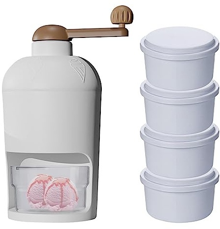 Facynde FacynMachine à Glace pilée,Rasoir à Glace à manivelle pour Usage Domestique - Machine à glaçons rasée avec 4 moules à Glace, Machine à Glace pilée pour Neige, Cocktails congelés