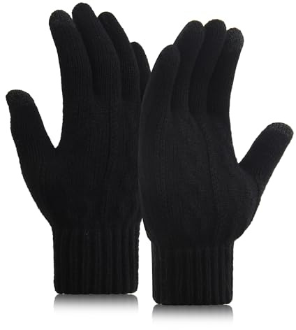 IHIGOGOFA Winterhandschuhe Touchscreen Strickhandschuhe Fingerhandschuhe Sport Warm und Winddicht Winter Handschuhe für Skifahren Radfahren Geeinget für Damen und Herren