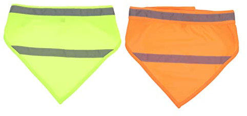 FRCOLOR Reflektierendes Hundebandana 2 Stück Sicherheits Halstuch Aus Leuchtendem Material Für Welpen Und Hunde Zur Nacht Sichtbarkeit Bei Spaziergängen