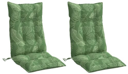 Coussins de chaise à dossier haut lot de 2 modèle de feuille