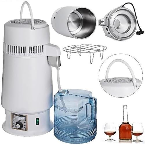 4L Water Bottle Filter Distiller Purifier Portable Tabletop Machine Stainless Steel Adjustable Temperature for Labs Homes