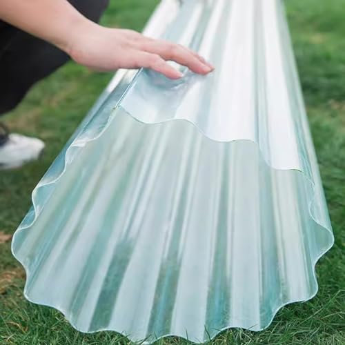 1mm Clear Roof Sheet,Impact Resistance/Heat-Insulating Corrugated Roof Sheets,Uv Protection Weatherproof Roofing Sheets Fiberglass Daylighting Panels for Greenhouse Carport (0.9x1.4m/35x55in)