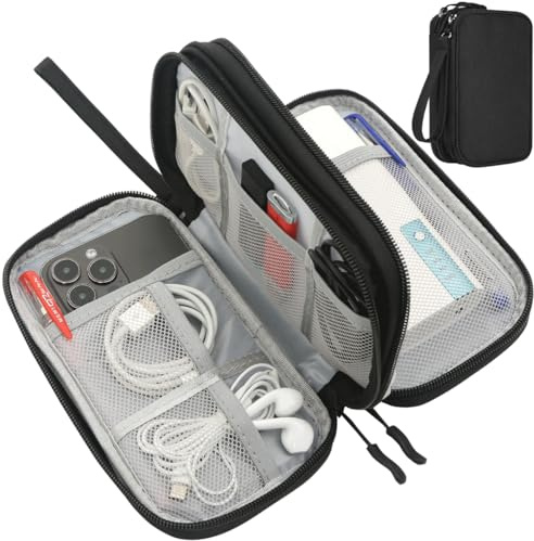 CAAORDKSO Étui de voyage pour appareils électroniques, étui de rangement pour cordon de charge, sac technique, accessoires de voyage pour homme et femme, accessoires, câble, cordon, chargeur