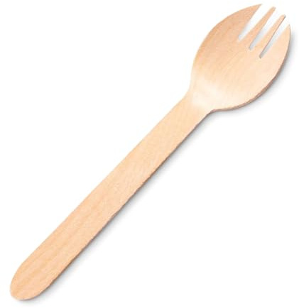 We Can Source It Ltd - Light Brown Wooden Forks 15.5cm - Disposable Natural Birch Wood Cutlery - Strong Splinter Free Dining Forks for Parties, Picnics, Catering, BBQs, Events & Takeaway - Pack of 100
