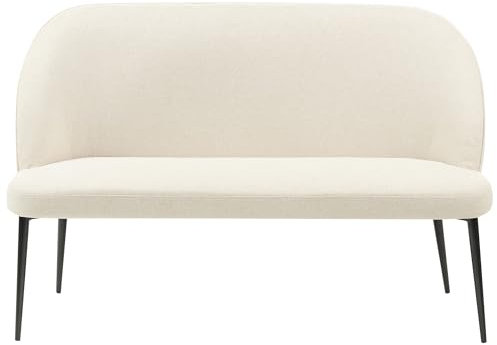 Beliani Modernes 2-Sitzer Küchensofa Stoff Hellbeige Metallbeine schwarz Osby
