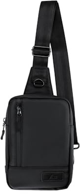 KIWIFOTOS Piccola borsa a tracolla per uomo e donna, resistente all'acqua, con cerniera, borsa a tracolla per viaggi, escursionismo, ciclismo, campeggio, sport all'aria aperta (nero), Nero