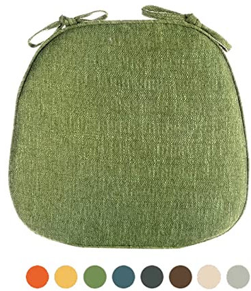 Rutschfeste Leder-Stuhlauflagen, 4 Stück, mit Bändern für Küchenstühle, dick, waschbar, Sitzkissen für Esszimmerstühle, Bauernhaus, Esszimmer, Stuhlkissen