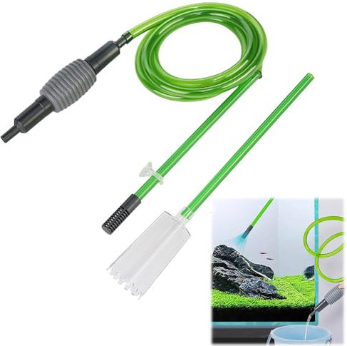 HIULLEN Mulmsauger Aquarium, Aquarium Reiniger,Aquarium Wasserwechsel, Aquarium Sauger für Wasserwechsel und Filter Sandreinigung, Fisch Tank Kiesfilter für 10–100 Liter Fisch Tank